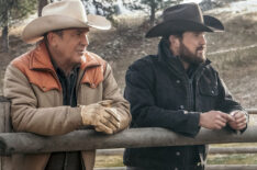 Kevin Costner as John Dutton and Cole Hauser as Rip Wheeler in Yellowstone