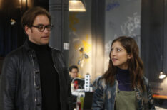 Michael Weatherly as Dr. Jason Bull and Annabelle Attanasio as Cable McCrory