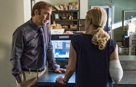 Bob Odenkirk as Jimmy McGill, Rhea Seehorn as Kim Wexler - Better Call Saul _ Season 4, Episode 6 - Photo Credit: Nicole Wilder/AMC/Sony Pictures Television