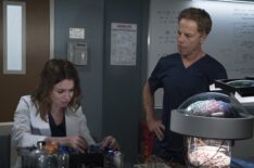 Caterina Scorsone and Greg Germann in Grey's Anatomy