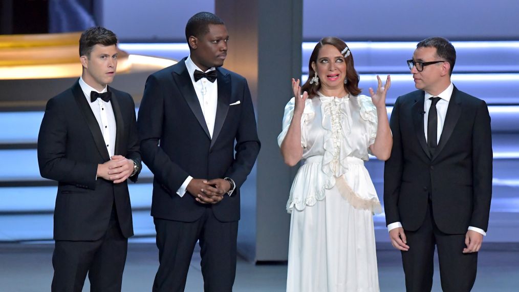 70th Emmy Awards - Colin Jost, Michael Che, Maya Rudolph, and Fred Armisen