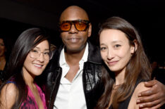 Netflix Vice President of Original Documentaries and Comedy Lisa Nishimura, Dave Chappelle and guest attend the 2018 Netflix Primetime Emmys After Party