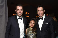 Jonathan Scott, Linda Phan, and Drew Scott attend the 2018 Netflix Primetime Emmys After Party