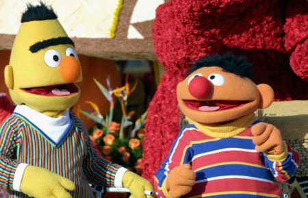 PASADENA, CA - JANUARY 1: Sesame Street's Bert and Ernie ride the 