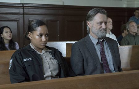 Natalie Paul as Heather Novack and Bill Pullman as Detective Lt. Harry Ambrose in The Sinner - Season 2