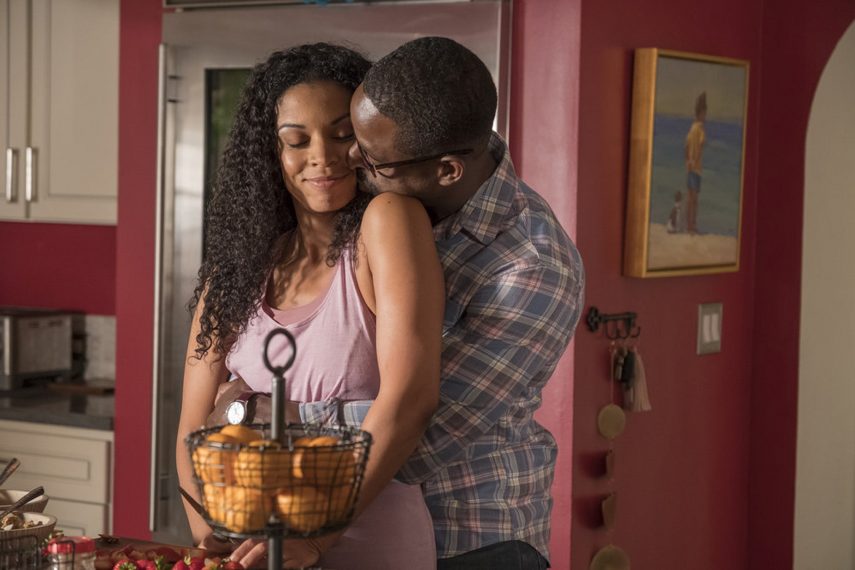 THIS IS US -- "Ave Maria" Episode 301 -- Pictured: (l-r) Susan Kelechi Watson as Beth, Sterling K. Brown as Randall -- (Photo by: Ron Batzdorff/NBC)