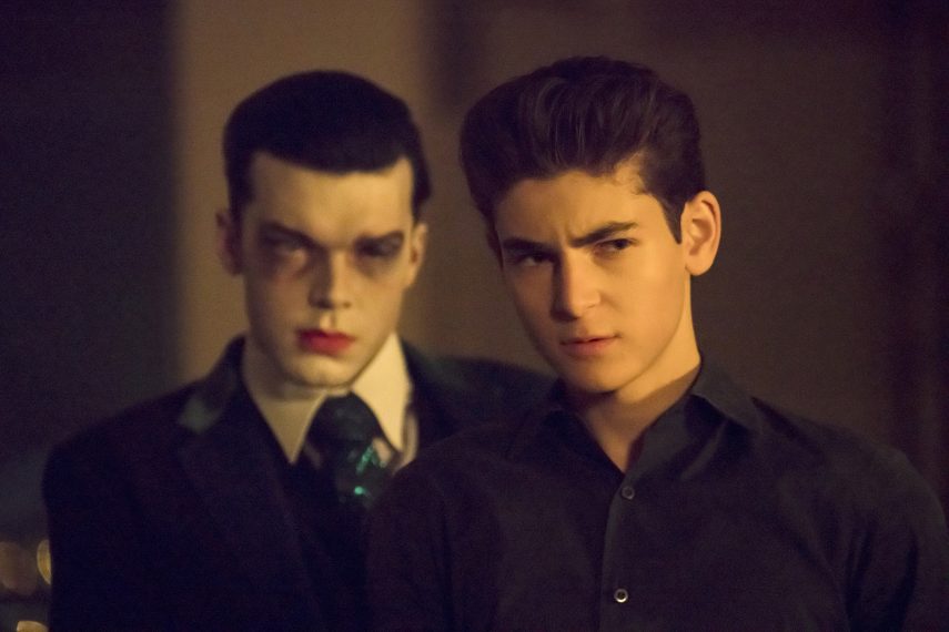 GOTHAM: L-R: Guest star Cameron Monaghan and David Mazouz in the ÒA Dark Knight: No ManÕs LandÓ season finale episode of GOTHAM airing Thursday, May 17 (8:00-9:00 PM ET/PT) on FOX. ©2018 Fox Broadcasting Co. Cr: Giovanni Rufino / FOX