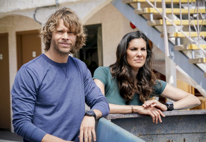 "A Line in the Sand" and "Ninguna Salida" - Pictured: Eric Christian Olsen (LAPD Liaison Marty Deeks) and Daniela Ruah (Special Agent Kensi Blye). Sam is shot during a firefight with a cartel, and a suspect reveals new information on the whereabouts of Spencer Williams (Lamont Thompson), the man who kidnapped Mosley's son five years ago. Despite several team members having grave reservations, NCIS travels to Mexico for a daring mission to locate and rescue Mosley's son, on back-to-back episodes of the ninth season finale of NCIS: LOS ANGELES, Sunday, May 20 (8:00-10:00 PM, ET/PT) on the CBS Television Network. Photo: Ron P. Jaffe/CBS ÃÂ©2018 CBS Broadcasting, Inc. All Rights Reserved.