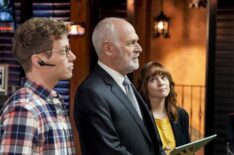 Barrett Foa (Tech Operator Eric Beale), Gerald McRaney (Retired Navy Admiral Hollace Kilbride) and Renee Felice Smith (Intelligence Analyst Nell Jones)