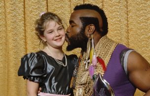 American actors Drew Barrymore and Mr. T - American actors Drew Barrymore and Mr. T attend the 1984 People's Choice Awards Show in Los Angeles. Mr. T won the award for Favorite Male Performer in a new TV program. (Photo by Bill Nation/Sygma via Getty Images)