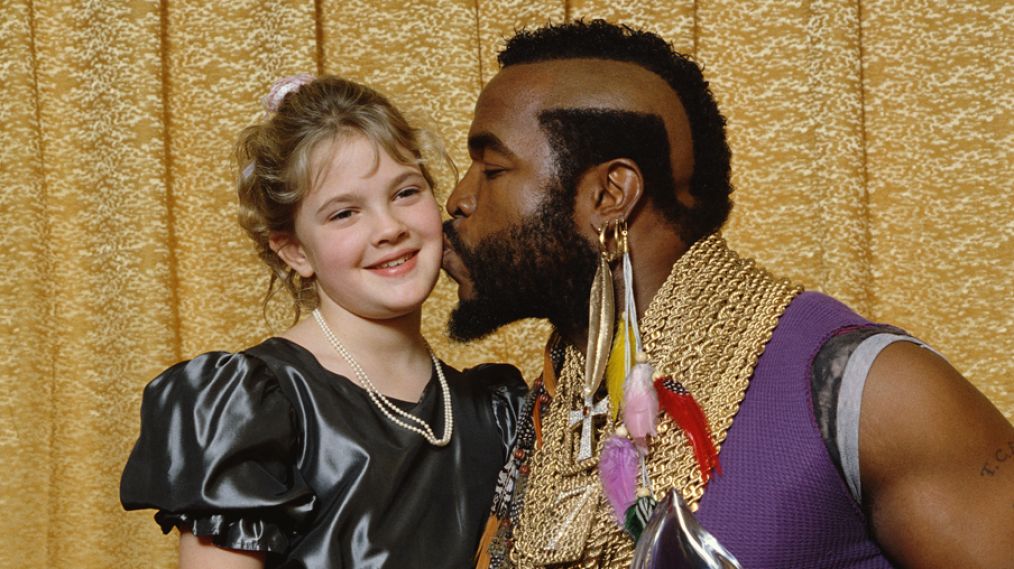 American actors Drew Barrymore and Mr. T - American actors Drew Barrymore and Mr. T attend the 1984 People's Choice Awards Show in Los Angeles. Mr. T won the award for Favorite Male Performer in a new TV program. (Photo by Bill Nation/Sygma via Getty Images)