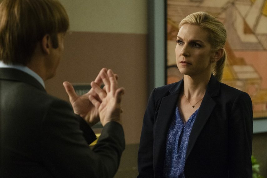 Bob Odenkirk as Jimmy McGill, Rhea Seehorn as Kim Wexler - Better Call Saul _ Season 4, Episode 10 - Photo Credit: Nicole Wilder/AMC/Sony Pictures Television