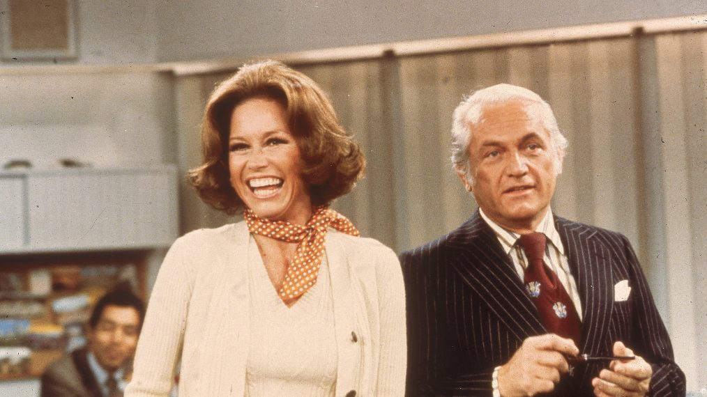 Moore And Knight In 'The Mary Tyler Moore Show,' c. 1976.