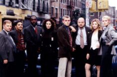 1998 The cast of 'NYPD Blue' - Gordon Clapp, Nicholas Turturro, James McDaniel, Kim Delaney, Rick Schroder, Dennis Franz, Sharon Lawrence, and Andrea Thompson