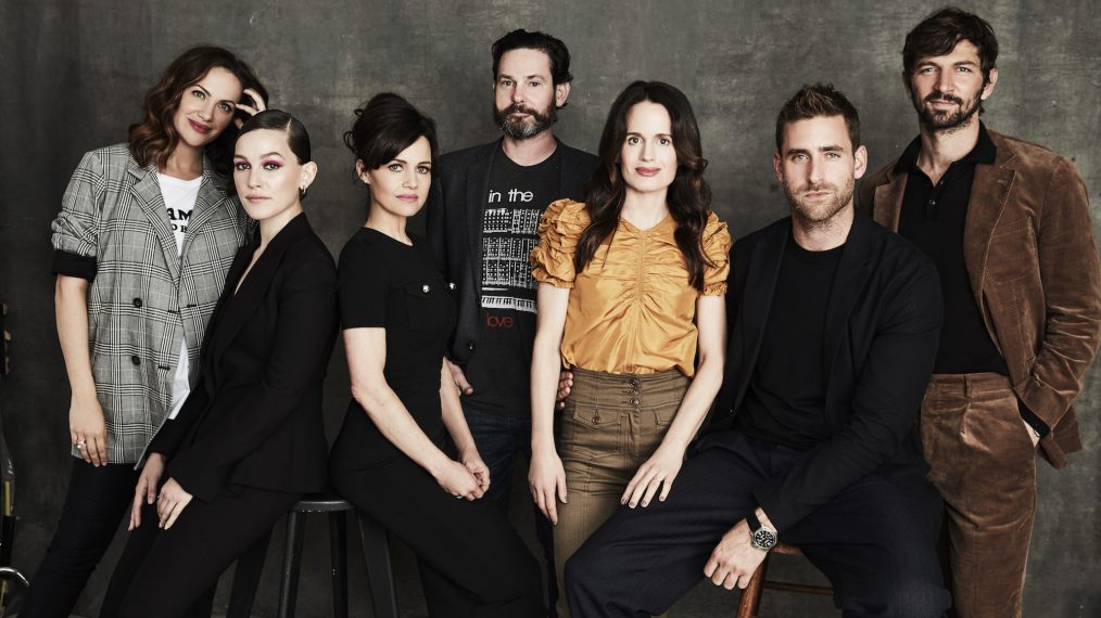 The cast of Haunting of Hill House at NYCC 2018 - Kate Siegel, Victoria Pedretti, Carla Gugino, Henry Thomas, Elizabeth Reaser, Oliver Jackson-Cohen and Michiel Huisman
