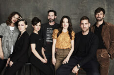 The cast of Haunting of Hill House at NYCC 2018 - Kate Siegel, Victoria Pedretti, Carla Gugino, Henry Thomas, Elizabeth Reaser, Oliver Jackson-Cohen and Michiel Huisman