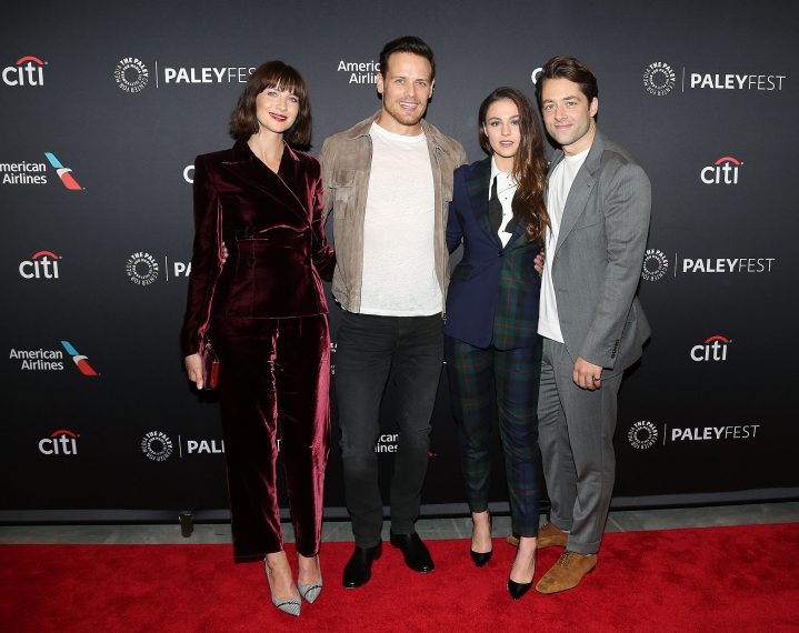 - New York, NY - 10/5/18 - PaleyFest NY Presents - "Outlander". The panel discussion included Caitriona Balfe, Sam Heughan, Sophie Skelton, Richard Rankin, Ronald D. Moore and Maril Davis, and was moderated by Julie Kosin of HarperÕs Bazaar. -Pictured: Caitriona Balfe, Sam Heughan, Sophie Skelton and Richard Rankin -Photo by: Kristina Bumphrey/StarPix -Location: Paley Center for Media