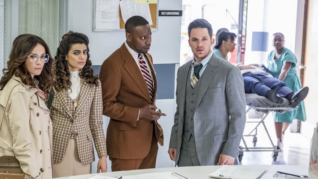 Abigail Spencer, Claudia Doumit, Malcolm Barrett & Matt Lanter in Timeless.- TIMELESS -- 