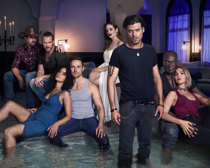 MIDNIGHT, TEXAS -- Season: 2 -- Pictured: (l-r) Josh Kelly as Walker, Jason Lewis as Joe, Parisa Fitz Henley as Fiji, Dylan Bruce as Bobo, Jaime Ray Newman as Patience, François Arnaud as Manfred Bernardo, Peter Mensah as Lemuel, Arielle Kebbel as Olivia -- (Photo by: Virginia Sherwood/NBC)