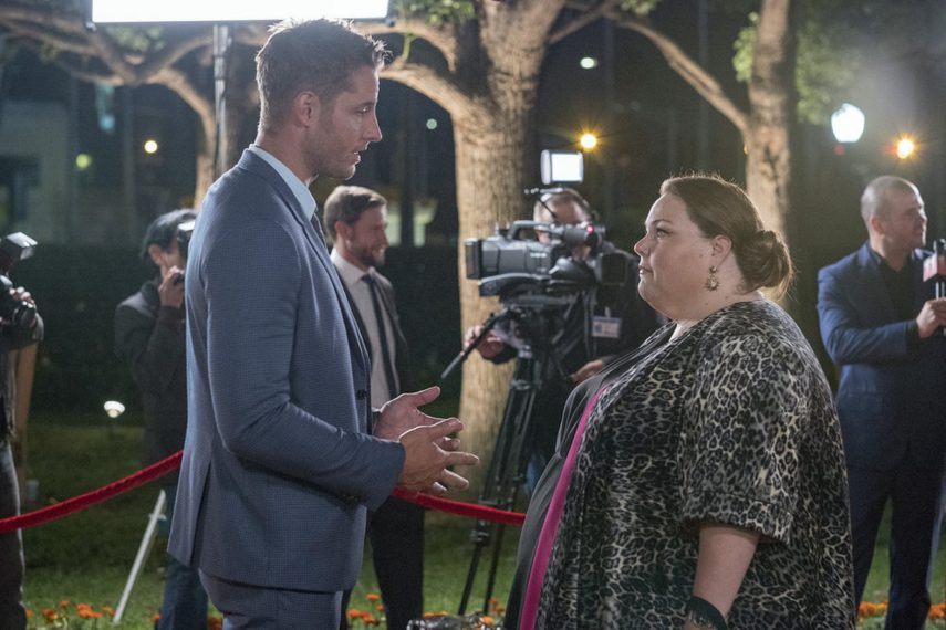 THIS IS US -- "A Philadelphia Story" Episode 302 -- Pictured: (l-r) Justin Hartley as Kevin Pearson, Chrissy Metz as Kate Pearson -- (Photo by: Ron Batzdorff/NBC)