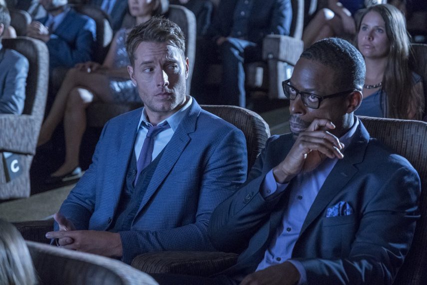 THIS IS US -- "Katie Girls" Episode 303 -- Pictured: (l-r) Justin Hartley as Kevin Pearson, Sterling K. Brown as Randall Pearson -- (Photo by: Ron Batzdorff/NBC)
