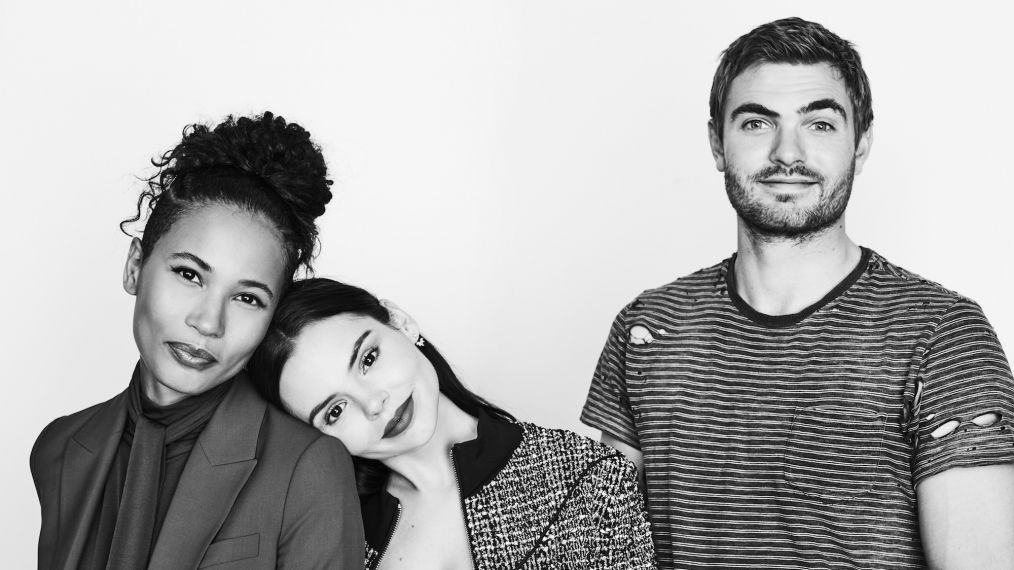 Fola Evans-Akingbola, Eline Powell, and Alex Roe