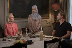 Marthe Keller, Inès Melab, and Aaron Eckhart in The Romanoffs - The Violet Hour