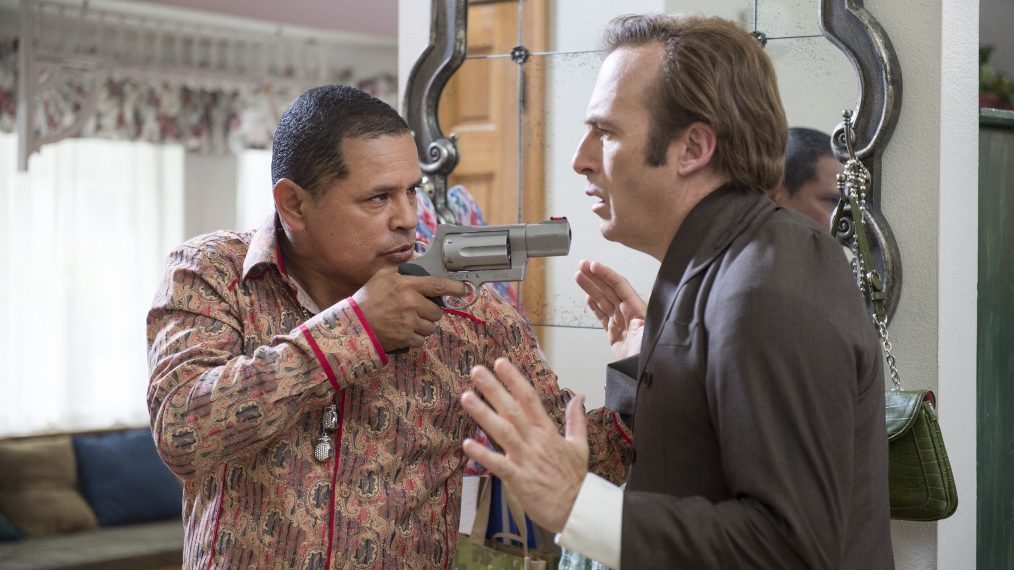 Raymond Cruz as Tuco Salamanca and Bob Odenkirk as Saul Goodman - Better Call Saul - Season 1, Episode 2