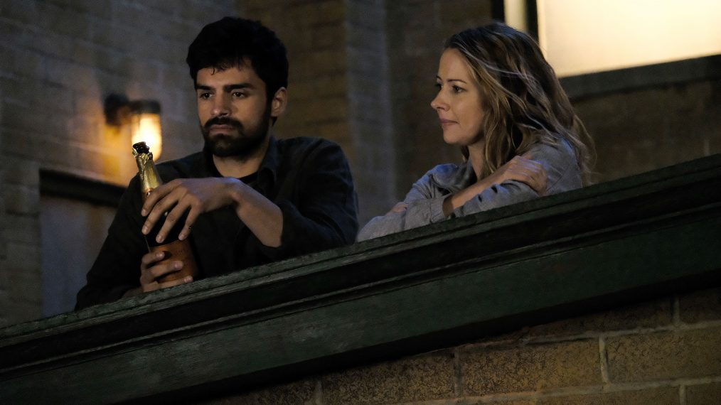 Sean Teale and Amy Acker in the 'unMoored' episode of The Gifted