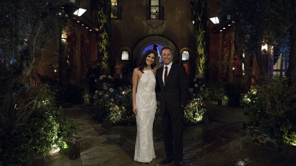 Becca Kufrin and Chris Harrison on the Bachelorette