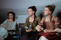 Behind the scenes of Versailles - Victoire Dauxerre as Adele, Anna Brewster as Montespan, and Catherine Walker as Maintenon