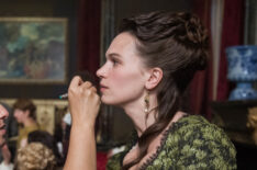 Anna Brewster as Madame de Montespan being touched up behind the scenes of Versailles