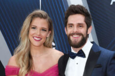 Lauren Akins and Thomas Rhett attend The 52nd Annual CMA Awards