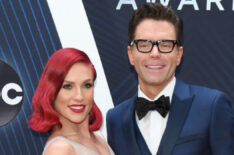 Sharna Burgess and Bobby Bones attend The 52nd Annual CMA Awards