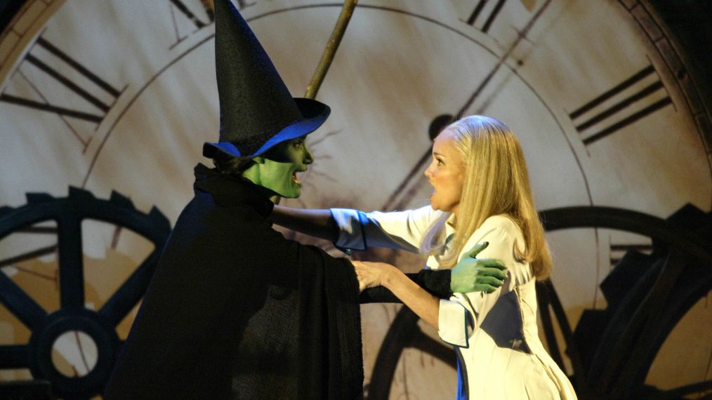 Idina Menzel and Kristin Chenoweth in Wicked at the 58th Annual Tony Awards