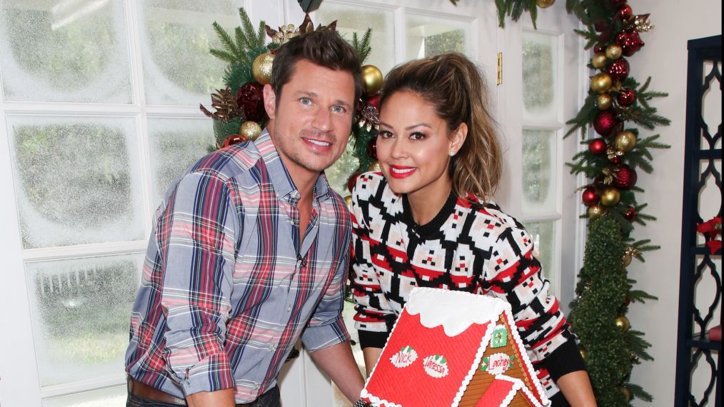 Vanessa Lachey and Nick Lachey in Celebrities Visit Hallmark's 'Home & Family' celebrating 'Christmas In July'