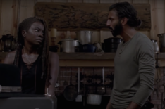 Danai Gurira as Michonne and Avi Nash as Siddiq