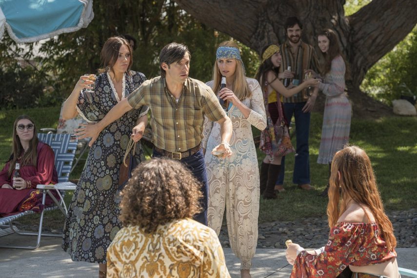 THIS IS US -- "Sometimes" Episode 307 -- Pictured: (l-r) Mandy Moore as Rebecca Pearson, Milo Ventimiglia as Jack Pearson, Yvonne Zima as Nicole -- (Photo by: Ron Batzdorff/NBC)