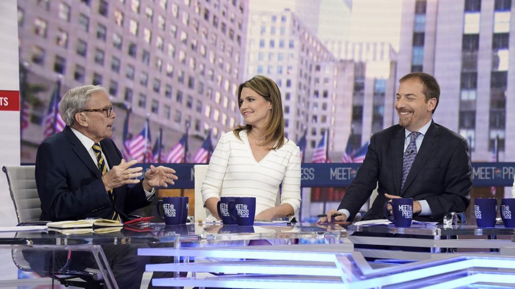 MEET THE PRESS -- Pictured: (l-r) -- Tom Brokaw, NBC News Senior Correspondent; Savannah Guthrie, Co-Anchor of TODAY; NBC News Chief Legal Correspondent; Chuck Todd, moderator, appear on 