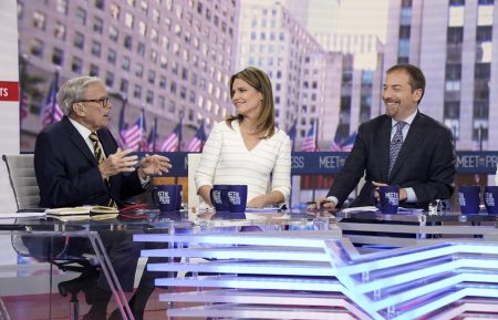 MEET THE PRESS -- Pictured: (l-r) -- Tom Brokaw, NBC News Senior Correspondent; Savannah Guthrie, Co-Anchor of TODAY; NBC News Chief Legal Correspondent; Chuck Todd, moderator, appear on 