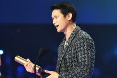 Harry Shum Jr. accepts The Male TV Star at the 2018 E! People's Choice Awards