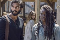 Avi Nash as Siddiq, Danai Gurira as Michonne, Nadia Hilker as Magna - The Walking Dead - Season 9, Episode 8