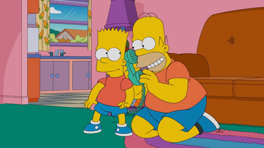 THE SIMPSONS, (from left): Bart Simpson, Homer Simpson, 'Bart's New Friend', (Season 26, ep. 2611,