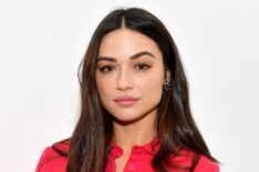 Crystal Reed poses backstage before the Noon By Noor show during New York Fashion Week