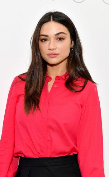 Crystal Reed poses backstage before the Noon By Noor show during New York Fashion Week