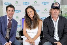 Noah Wyle, Moon Bloodgood, and Will Patton of 'Falling Skies' drop by the Microsoft VIP Lounge during Comic-Con