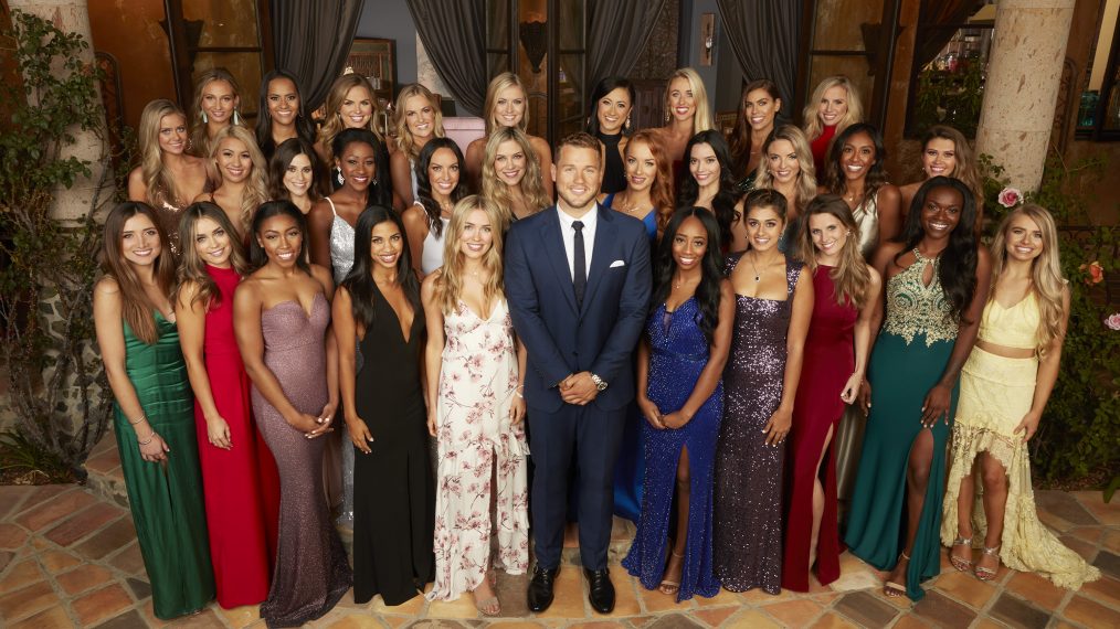 FRONT: NICOLE. CAITLIN, ANGELIQUE, KATIE, CASSIE, COLTON UNDERWOOD, COURTNEY, KIRPA, ALEX D., TAHZJUAN, DEMIMIDDLE: HANNAH G, REVIAN, JANE, ONYEKA, TRACY, NINA, ELYSE, LAURA, ERIN, TAYSHIA, CAELYNN REAR: BRIANNA, DEVIN, HANNAH B, ANNIE, ERIKA, SYDNEY, HEATHER, ALEX B, CATHERINE