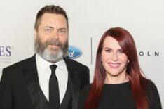 Nick Offerman and Megan Mullally at the 43rd Annual Gracie Awards