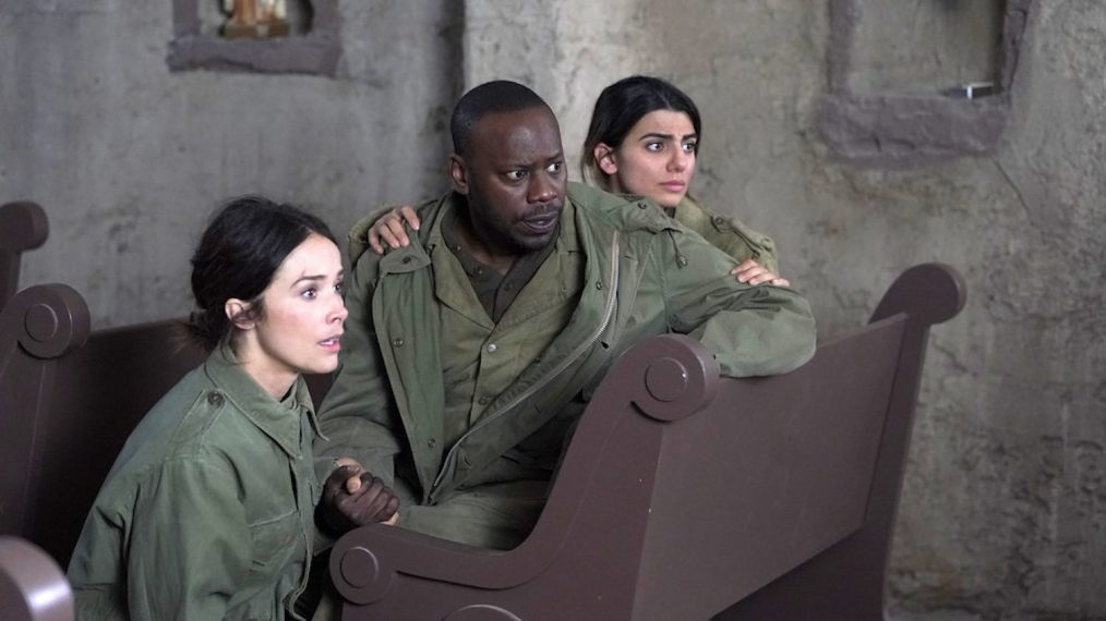 Timeless - Season 2 - Abigail Spencer as Lucy Preston, Malcolm Barrett as Rufus Carlin, Claudia Doumit as Jiya