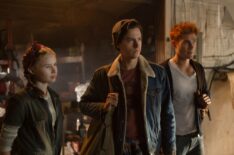 Trinity Likins as Jellybean, Cole Sprouse as Jughead and KJ Apa as Archie in Riverdale - 'Chapter Forty-Three: Outbreak'